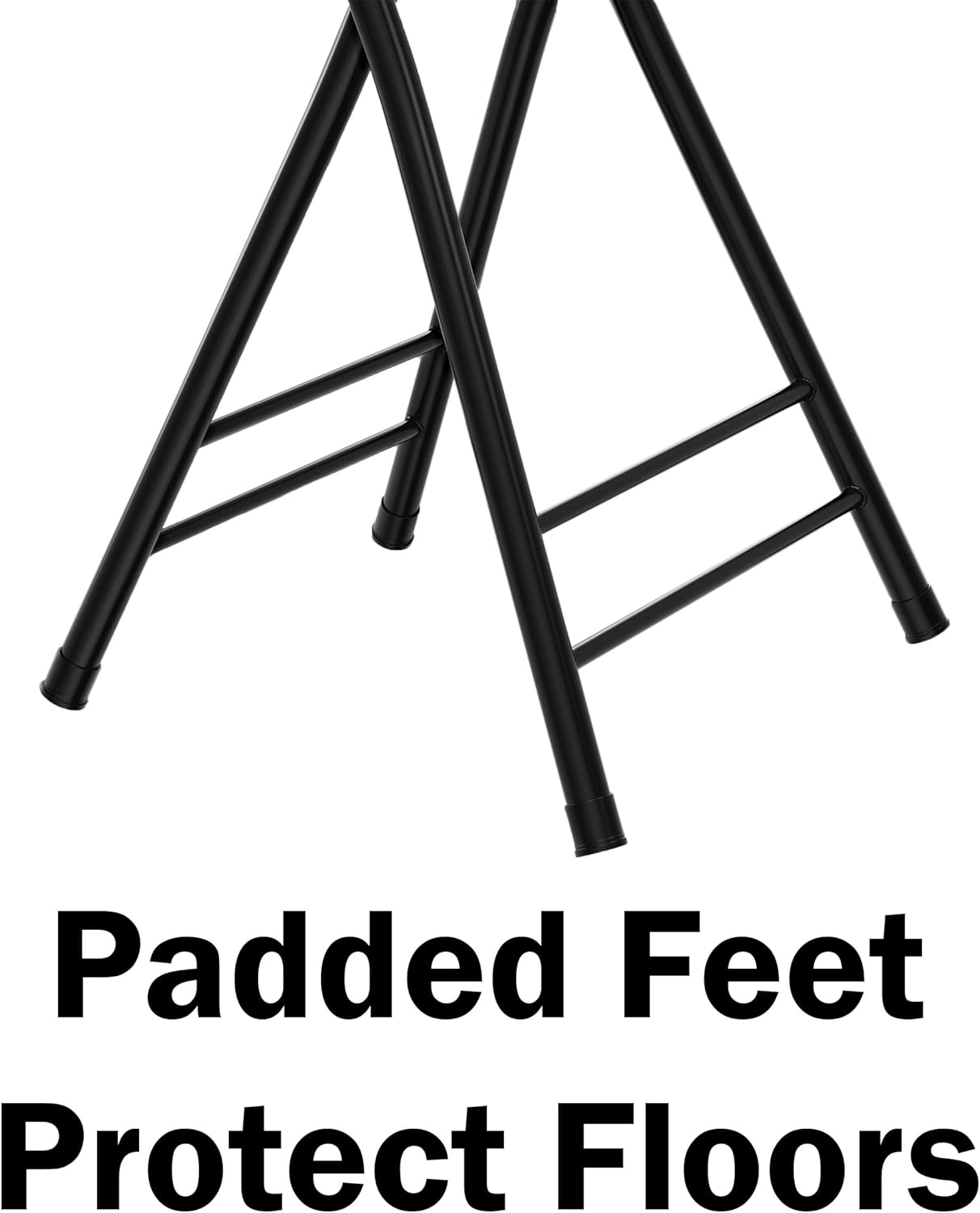 Folding Stool - Backless 24-Inch Stool with 225lb Capacity for Kitchen or Rec Room - Portable Indoor Counter Bar Stools by Lavish Home (Black)