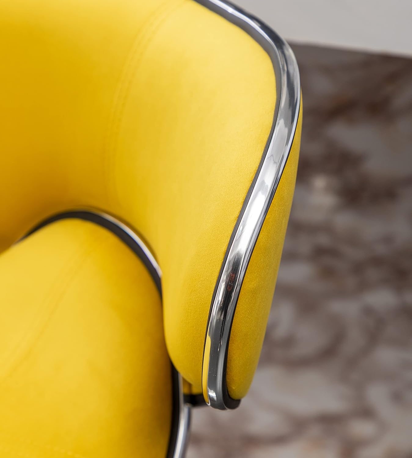 Roundhill Furniture Masaccio Velvet Upholstered Adjustable Swivel Barstool, Set of 2, Yellow