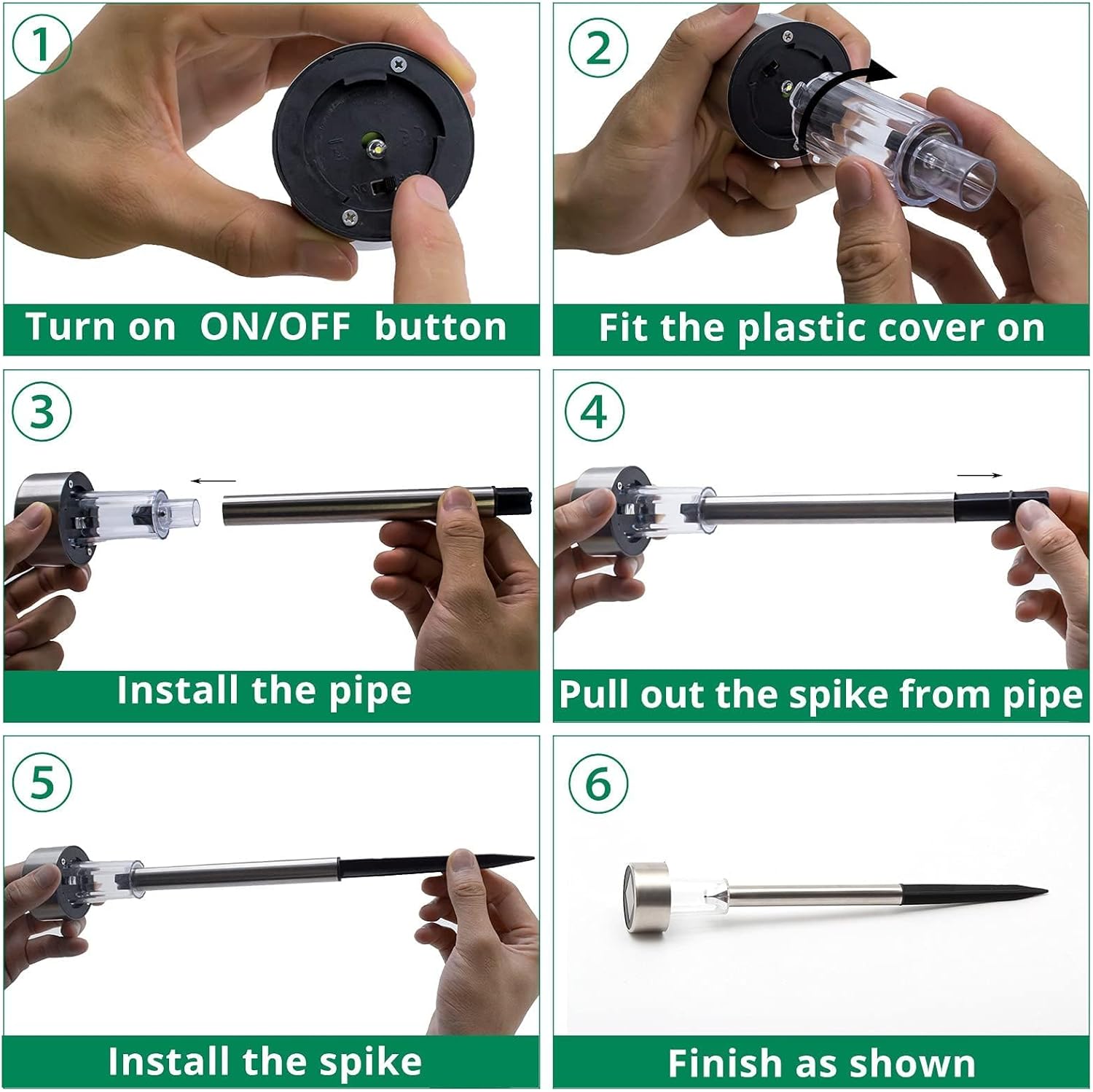 Solar Lights Outdoor Waterproof, Stainless Steel LED Landscape Lighting, Solar Garden Lights Solar Powered, Outdoor Solar Lights for Yard, Pathway, Walkway, Patio , Lawn - 12 Pack ( Multicolor )